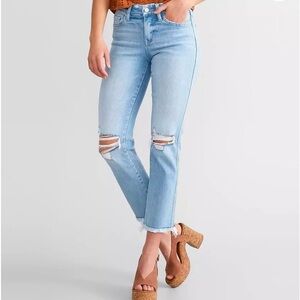 Flying Monkey Light Blue Distressed Ankle Jeans